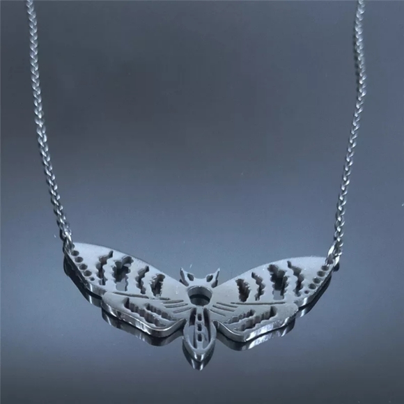 Stainless steel moth necklace - Picture 4 of 5